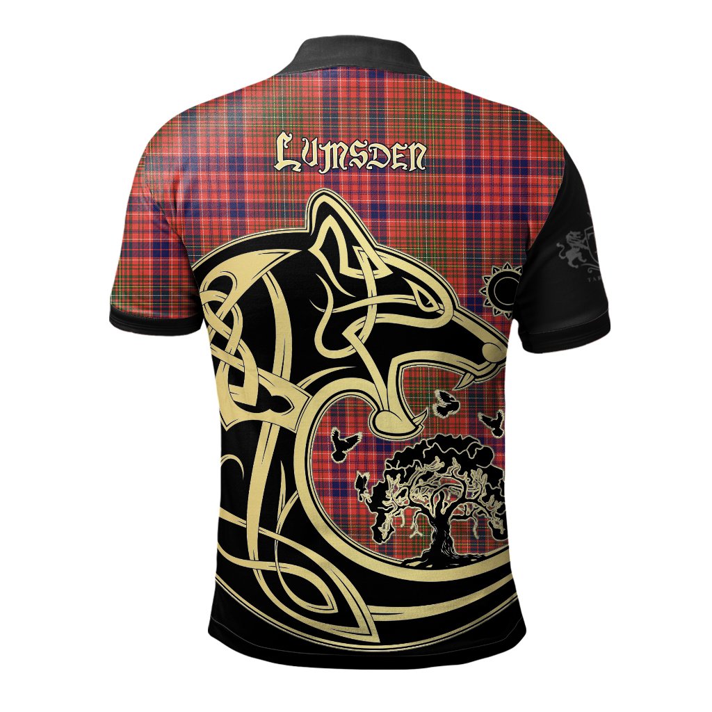 Clan Lumsden Modern Tartan Polo Shirt Viking Wolf UW48 Lumsden Modern Tartan Tartan Polo   