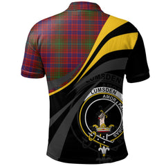 Clan Lumsden Short Tartan Polo Shirt - Royal Coat Of Arms Style EQ17 Lumsden Short Tartan Tartan Polo   