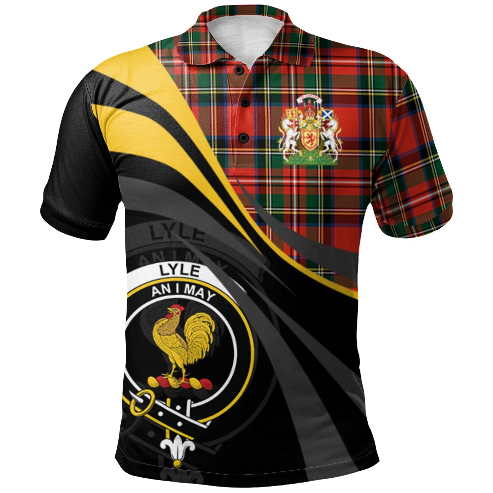 Clan Lyle Tartan Polo Shirt - Royal Coat Of Arms Style FA23 Lyle Tartan Tartan Polo   