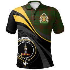 Clan MacAlister of Glenbarr Hunting Tartan Polo Shirt - Royal Coat Of Arms Style PM95 MacAlister of Glenbarr Hunting Tartan Tartan Polo   