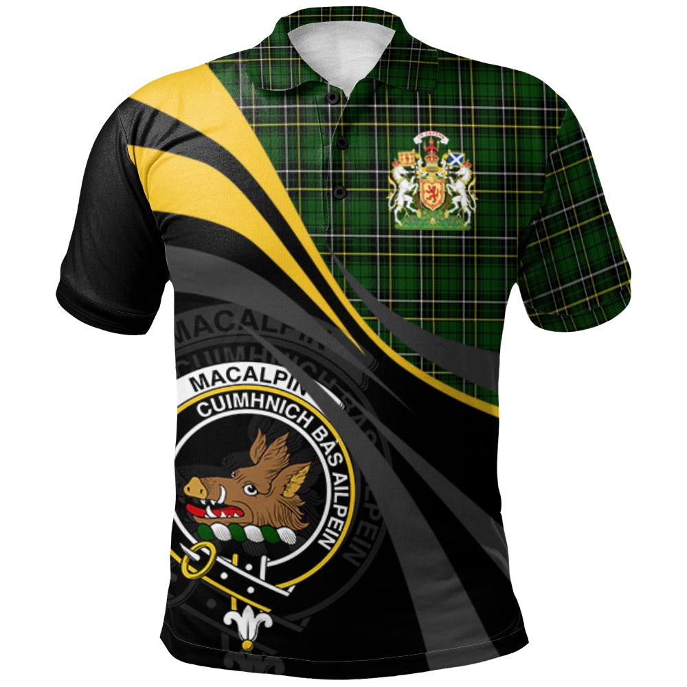 Clan MacAlpin (MacAlpine) Modern 02 Tartan Polo Shirt - Royal Coat Of Arms Style GB83 MacAlpin (MacAlpine) Modern 02 Tartan Tartan Polo   