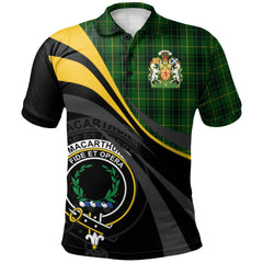 Clan MacArthur Tartan Polo Shirt - Royal Coat Of Arms Style AL57 MacArthur Tartan Tartan Polo   