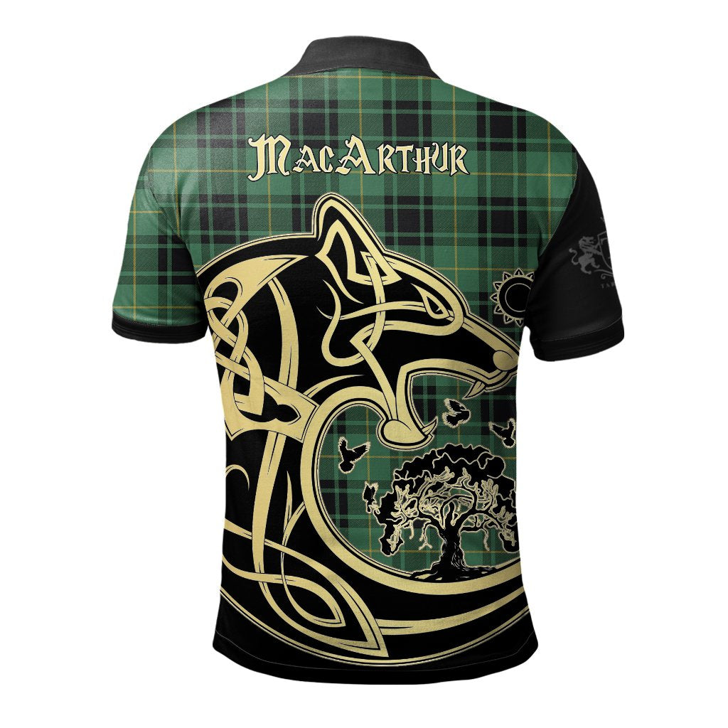 Clan MacArthur Ancient Tartan Polo Shirt Viking Wolf OH97 MacArthur Ancient Tartan Tartan Polo   