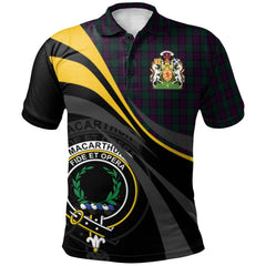 Clan MacArthur of Milton Hunting Tartan Polo Shirt - Royal Coat Of Arms Style GK31 MacArthur of Milton Hunting Tartan Tartan Polo   