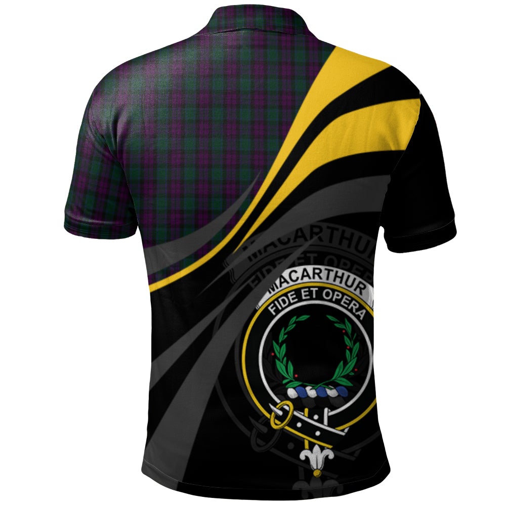 Clan MacArthur of Milton Hunting Tartan Polo Shirt - Royal Coat Of Arms Style GK31 MacArthur of Milton Hunting Tartan Tartan Polo   