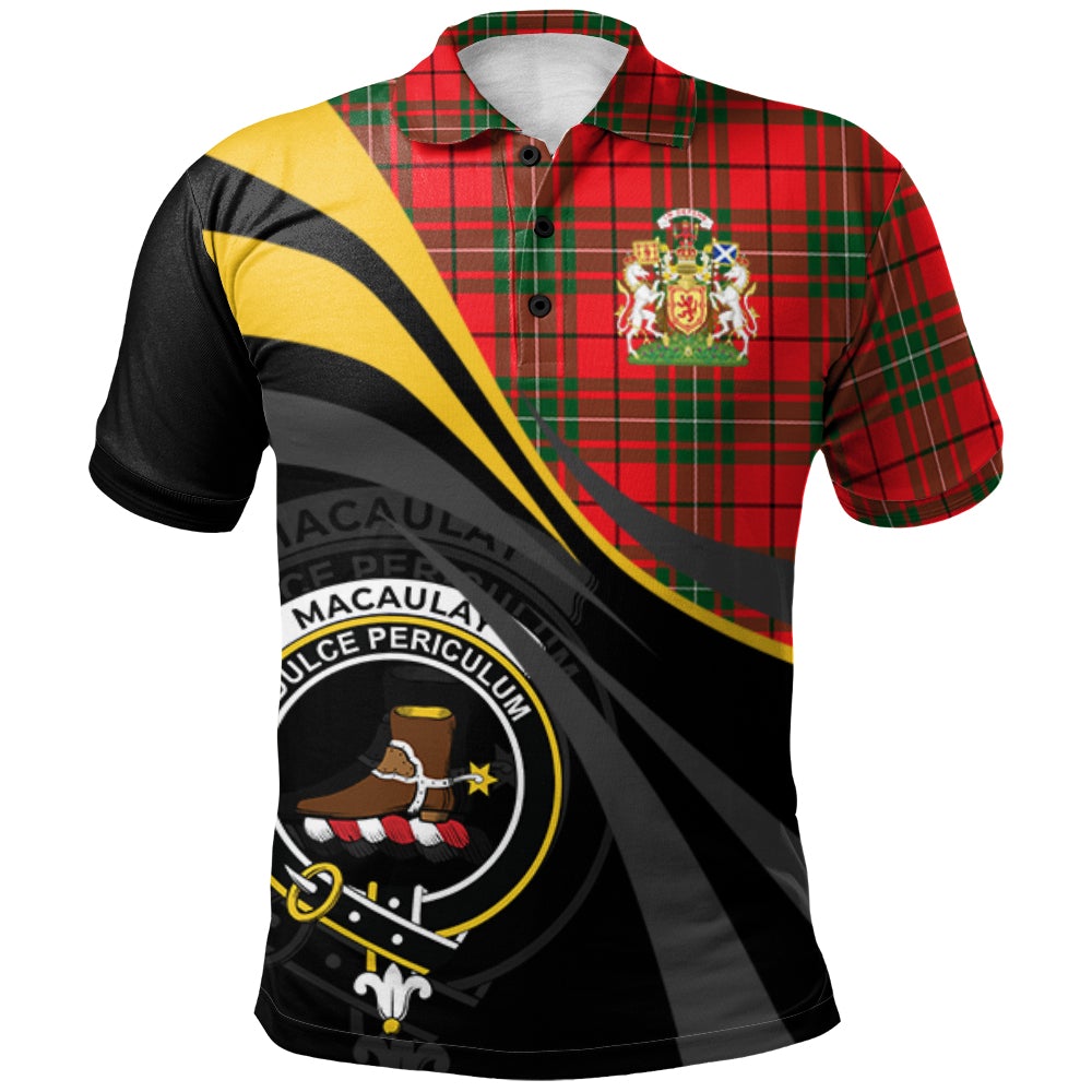 Clan MacAulay Modern Tartan Polo Shirt - Royal Coat Of Arms Style AN23 MacAulay Modern Tartan Tartan Polo   