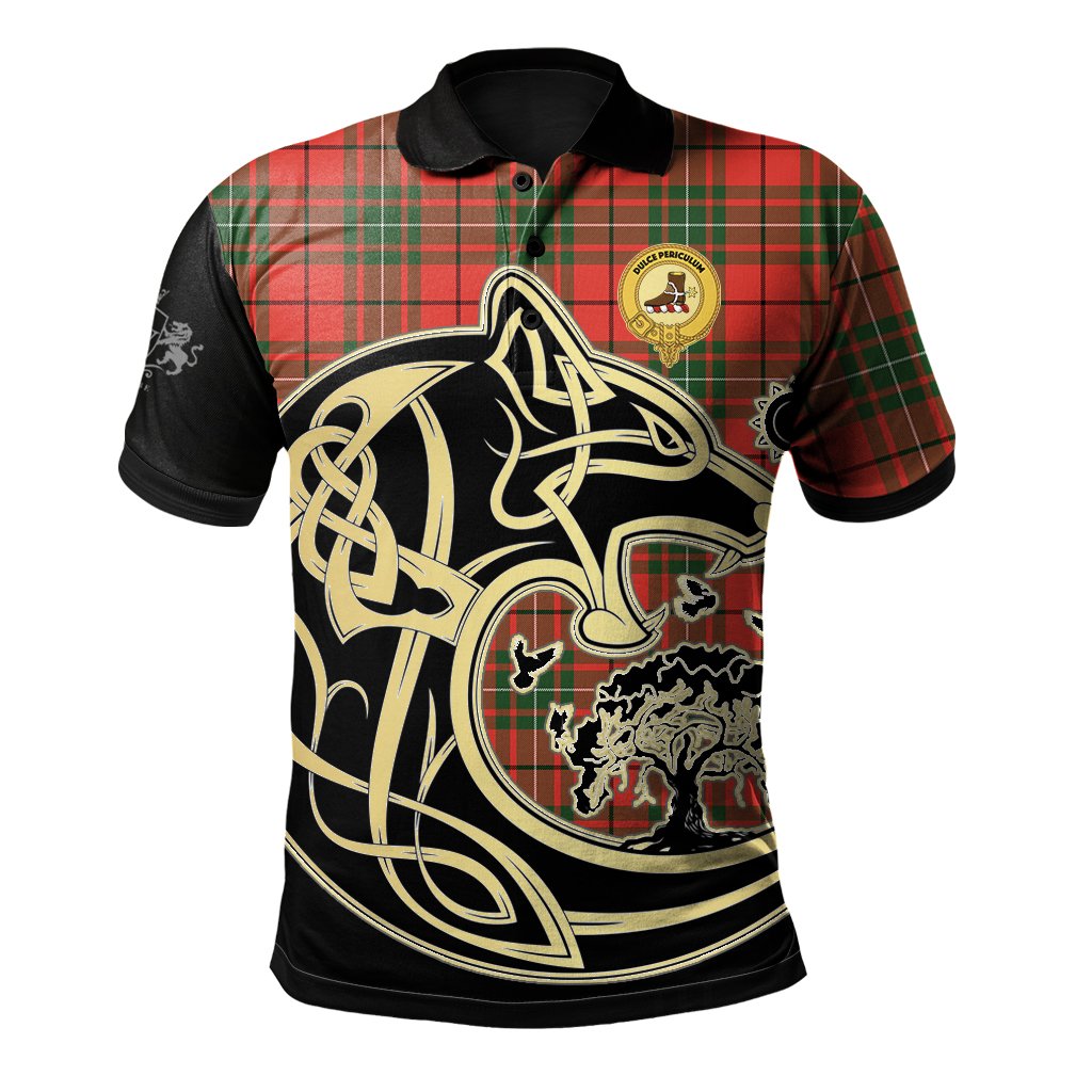 Clan MacAulay Modern Tartan Polo Shirt Viking Wolf FV20 MacAulay Modern Tartan Tartan Polo   