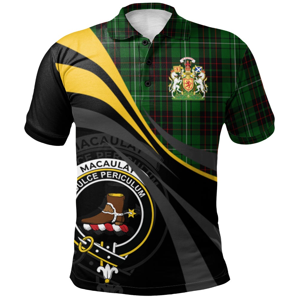 Clan MacAulay of Lewis Tartan Polo Shirt - Royal Coat Of Arms Style OX98 MacAulay of Lewis Tartan Tartan Polo   