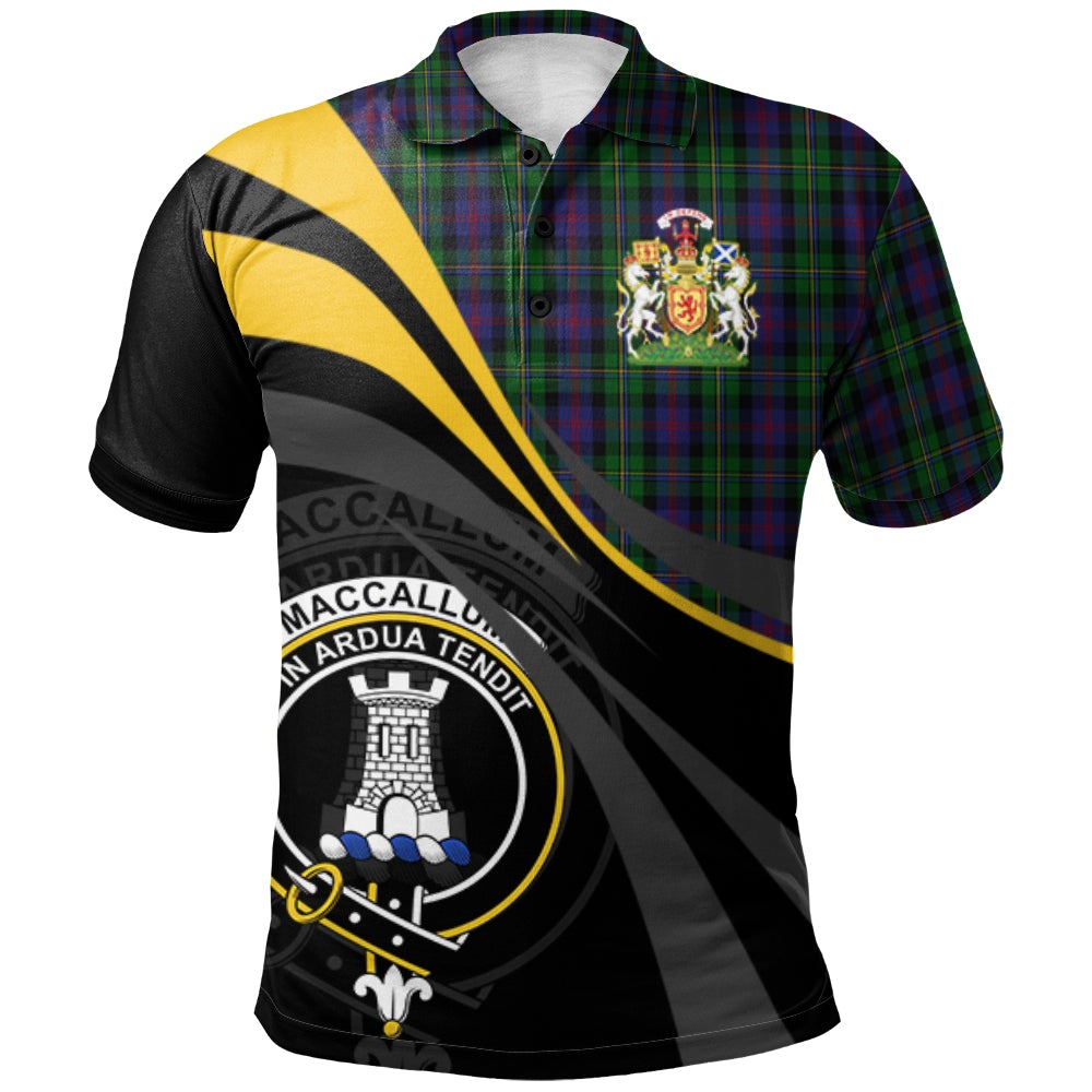 Clan MacCallum (Malcolm) Tartan Polo Shirt - Royal Coat Of Arms Style RZ16 MacCallum (Malcolm) Tartan Tartan Polo   