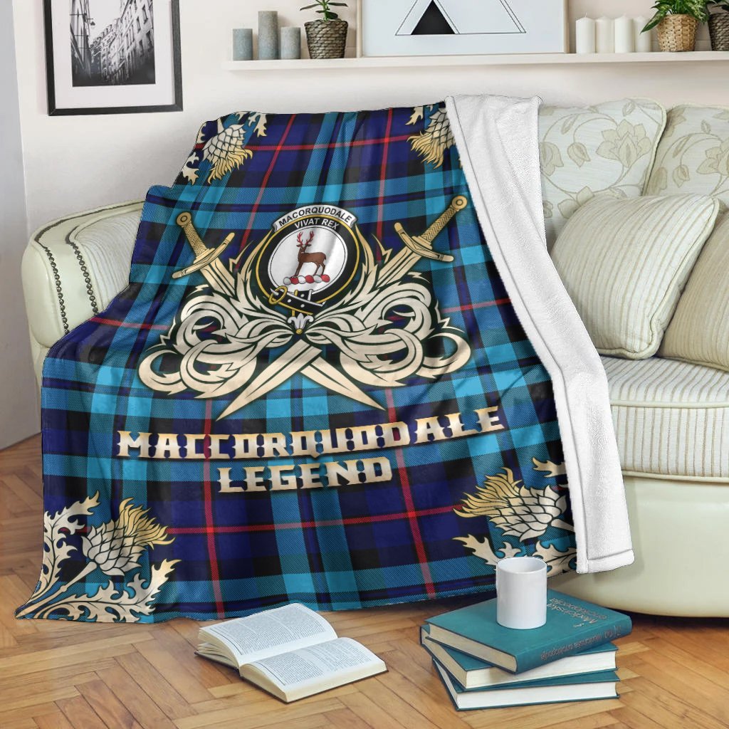 Clan MacCorquodale Tartan Gold Courage Symbol Blanket WU56 Clan MacCorquodale Tartan Today   