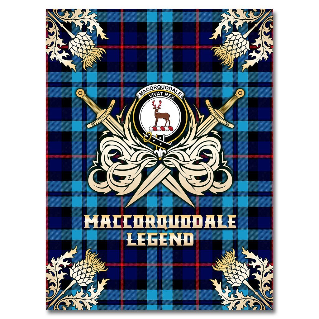 Clan MacCorquodale Tartan Gold Courage Symbol Blanket WU56 Clan MacCorquodale Tartan Today   