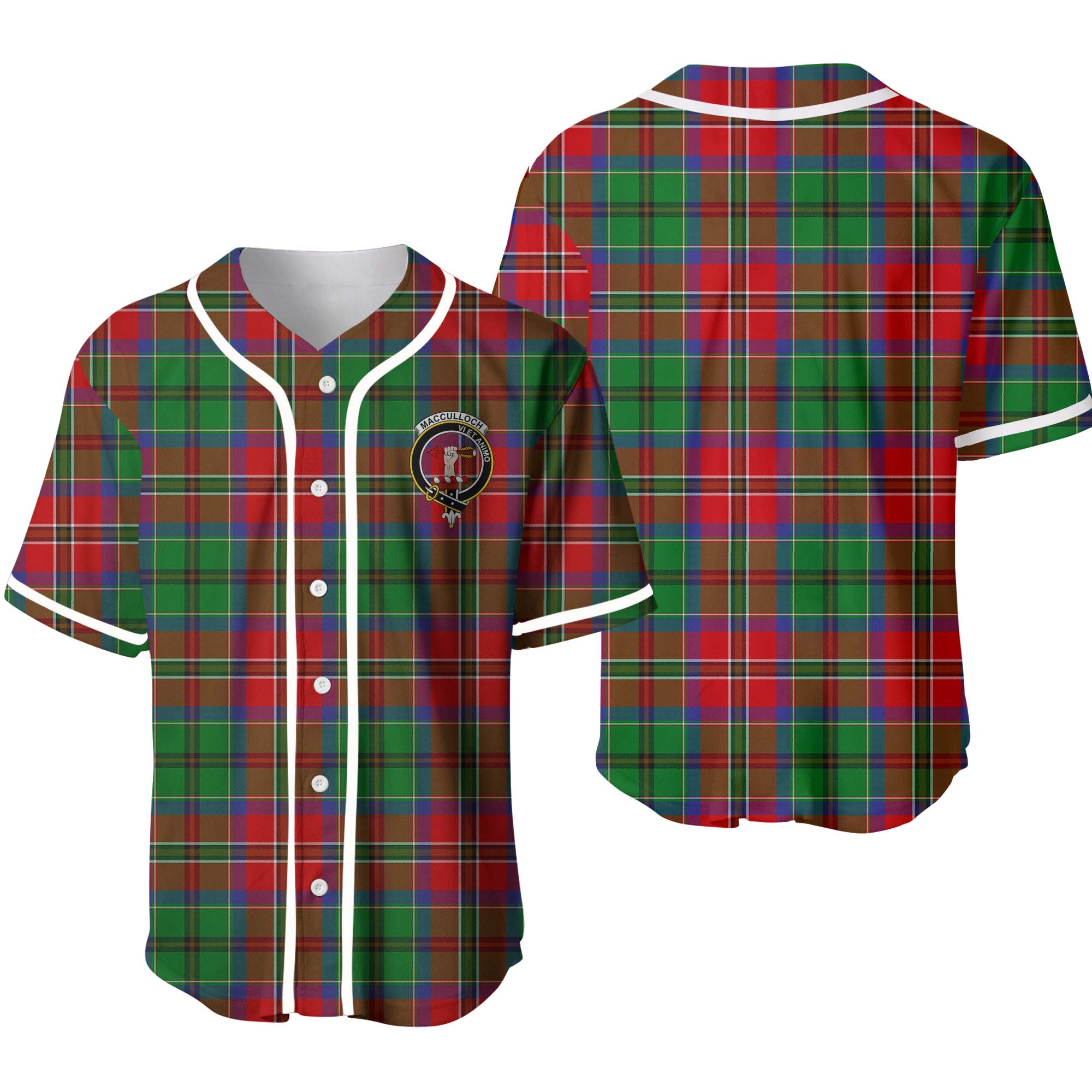 Clan MacCulloch (McCulloch) Tartan Unisex Baseball Jersey DX41AL48 Clan McCulloch Tartan Today   