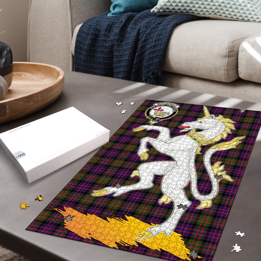 Clan MacDonald Modern Tartan Crest Unicorn Scotland Jigsaw Puzzles Gift For Family AR93 Clan MacDonald Tartan Today   