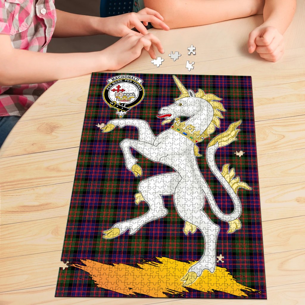 Clan MacDonald Modern Tartan Crest Unicorn Scotland Jigsaw Puzzles Gift For Family AR93 Clan MacDonald Tartan Today   