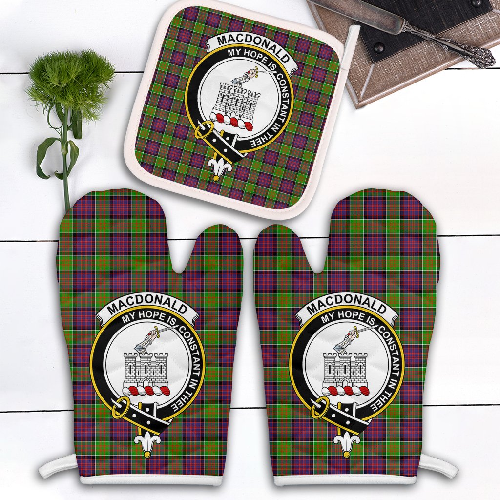 Clan MacDonald Of Clanranald Tartan Crest Oven Mitt And Pot Holder (2 Oven Mitts + 1 Pot Holder) WZ82 Clan MacDonald of Clanranald Tartan Today   