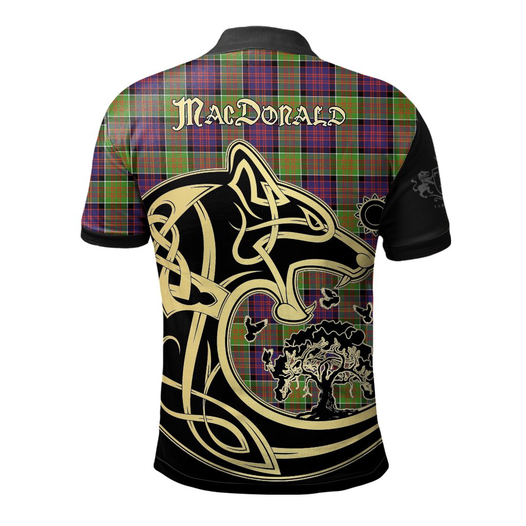 Clan MacDonald of Clanranald Tartan Polo Shirt Viking Wolf VN95 MacDonald of Tartanranald Tartan Tartan Polo   