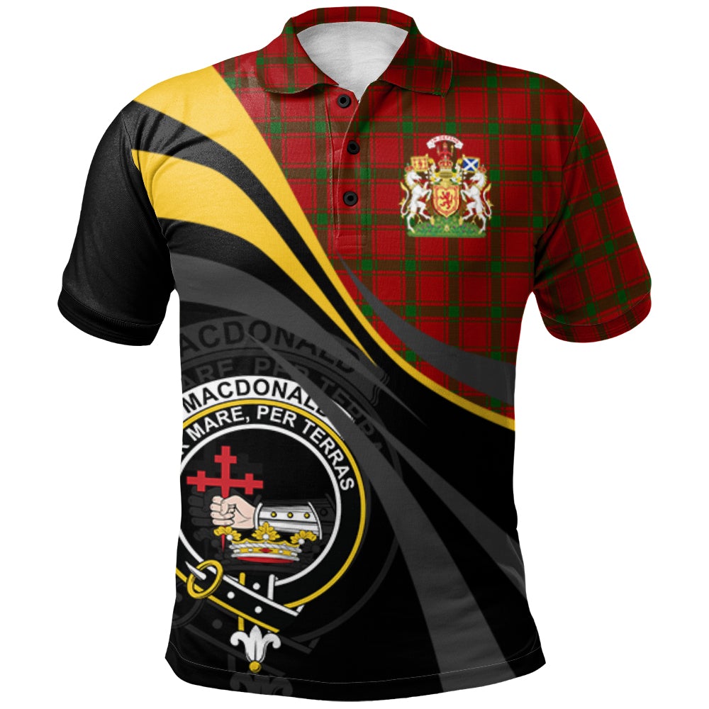 Clan MacDonald of Sleat Tartan Polo Shirt - Royal Coat Of Arms Style FG92 MacDonald of Sleat Tartan Tartan Polo   