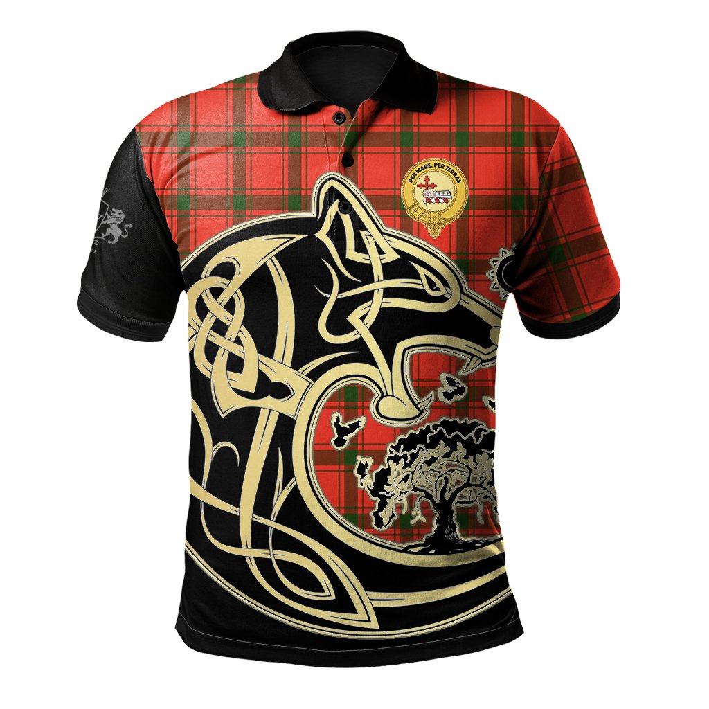 Clan MacDonald of Sleat Tartan Polo Shirt Viking Wolf MD38 MacDonald of Sleat Tartan Tartan Polo   