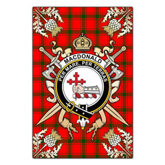 Clan MacDonald of Sleat Tartan Crest Black Garden Flag  - Gold Thistle  VH16 Clan MacDonald of Sleat Tartan Today   