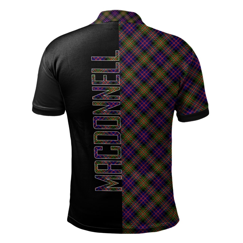 Clan MacDonnell of Glengarry Modern Tartan Polo Shirt Half of Me - Cross Style CZ60 MacDonnell of Glengarry Modern Tartan Tartan Polo   