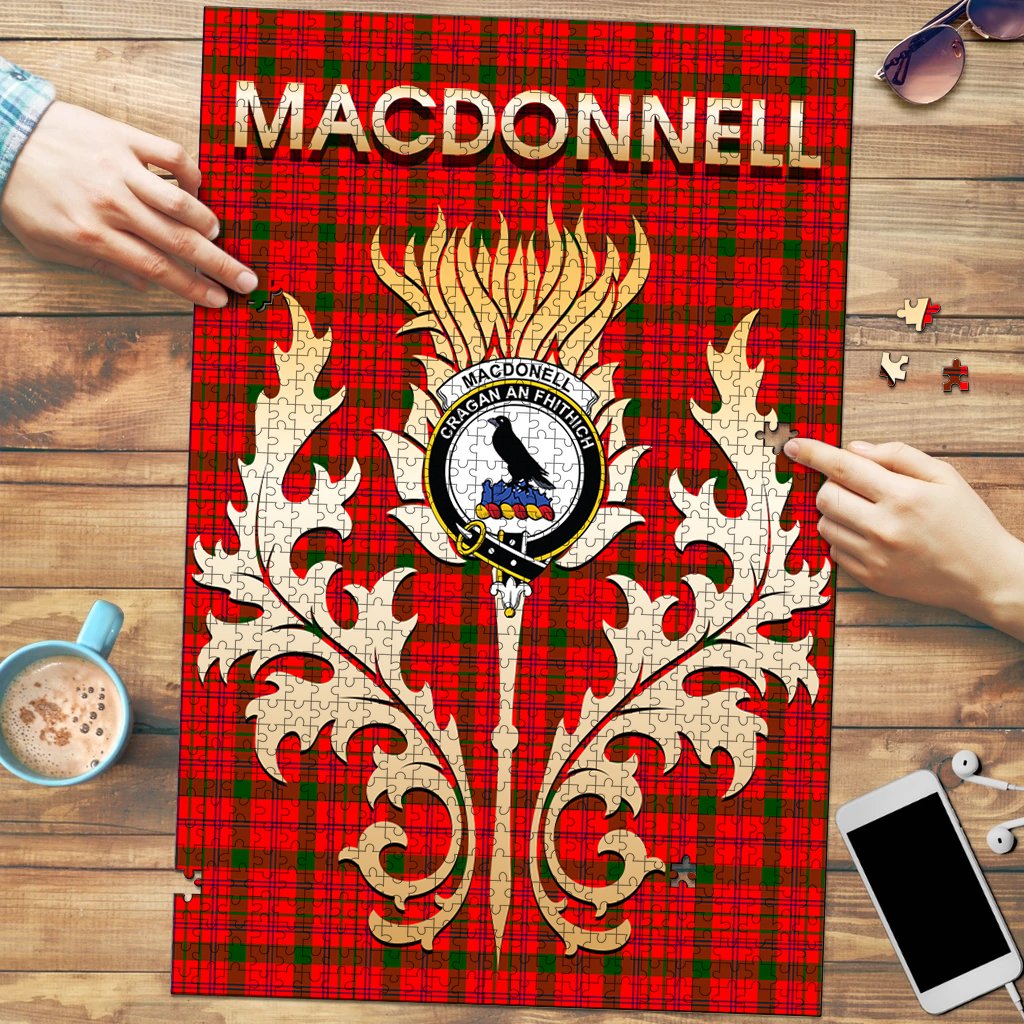 Clan MacDonnell of Keppoch Modern Tartan Crest Thistle Jigsaw Puzzles Gift For Family ZD65 Clan MacDonnell of Keppoch Tartan Today   