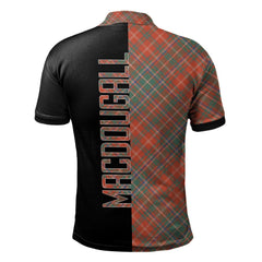 Clan MacDougall Ancient Tartan Polo Shirt Half of Me - Cross Style RK51 MacDougall Ancient Tartan Tartan Polo   