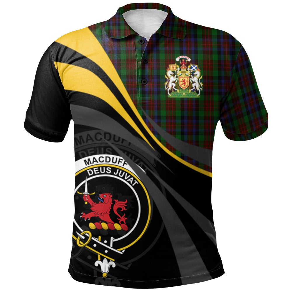 Clan MacDuff Hunting Tartan Polo Shirt - Royal Coat Of Arms Style IH15 MacDuff Hunting Tartan Tartan Polo   