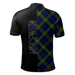 Clan MacEwan Tartan Polo Shirt Half of Me - Cross Style ZN90 MacEwan Tartan Tartan Polo   