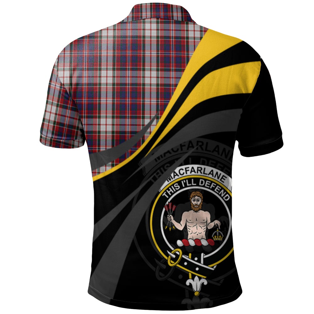 Clan MacFarlane Dress Tartan Polo Shirt - Royal Coat Of Arms Style II39 MacFarlane Dress Tartan Tartan Polo   