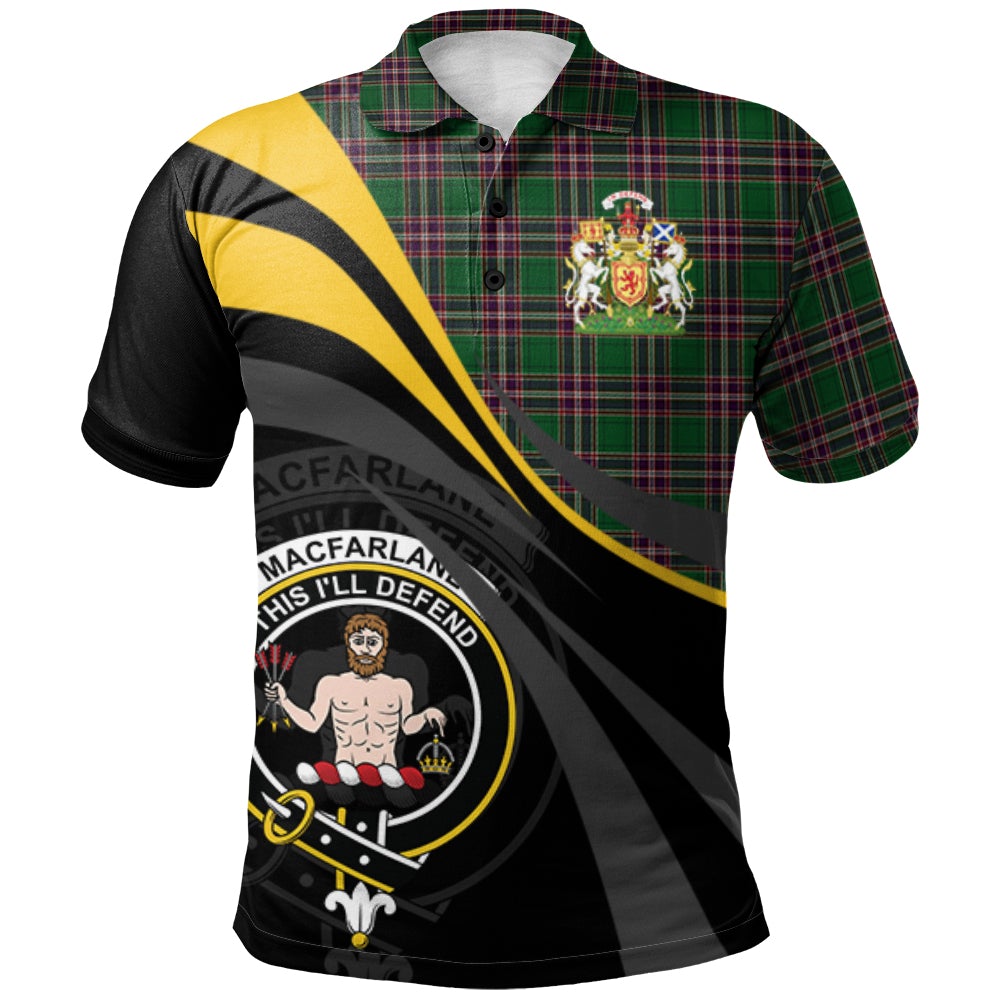 Clan MacFarlane Hunting Tartan Polo Shirt - Royal Coat Of Arms Style SO85 MacFarlane Hunting Tartan Tartan Polo   