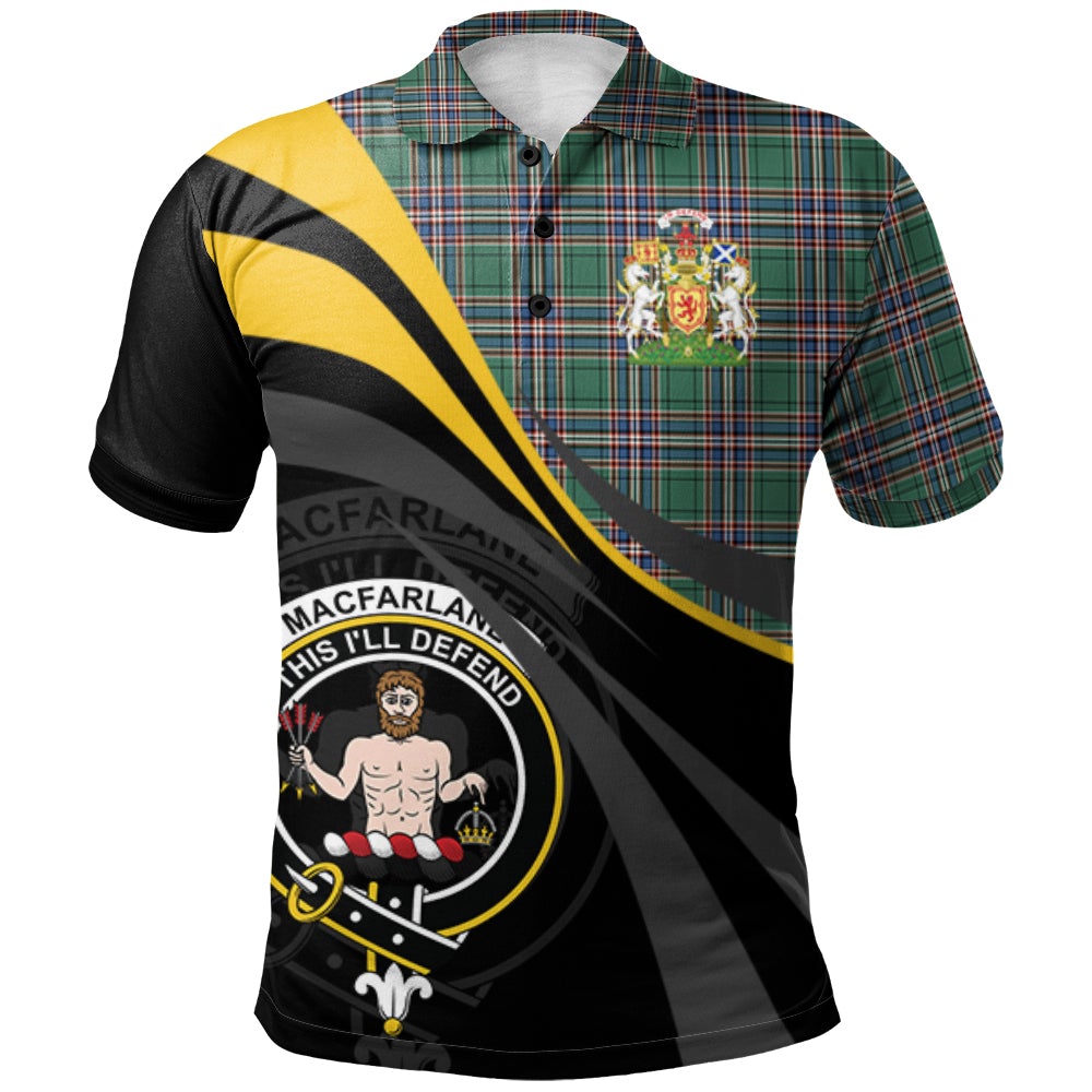 Clan MacFarlane Hunting Ancient Tartan Polo Shirt - Royal Coat Of Arms Style ZX33 MacFarlane Hunting Ancient Tartan Tartan Polo   