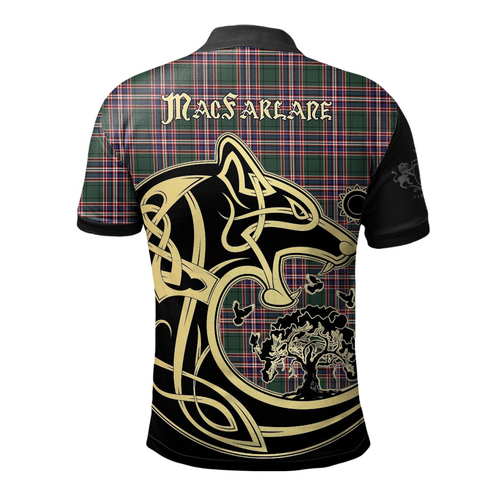 Clan MacFarlane Hunting Modern Tartan Polo Shirt Viking Wolf TR54 MacFarlane Hunting Modern Tartan Tartan Polo   