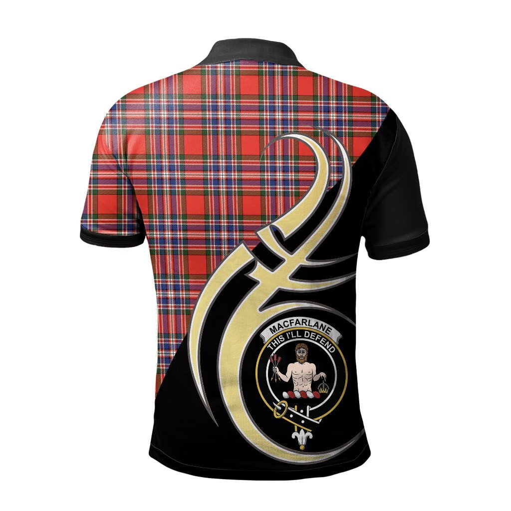 Clan MacFarlane Modern Tartan Polo Shirt - Believe In Me Style DE18 MacFarlane Modern Tartan Tartan Polo   