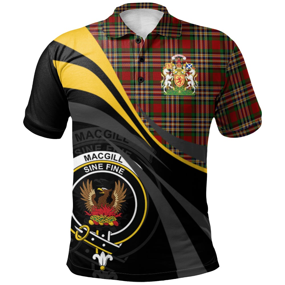 Clan MacGill Tartan Polo Shirt - Royal Coat Of Arms Style SU24 MacGill Tartan Tartan Polo   