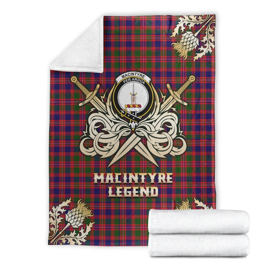 Clan MacIntyre Modern Tartan Gold Courage Symbol Blanket IV12 Clan MacIntyre Tartan Today   