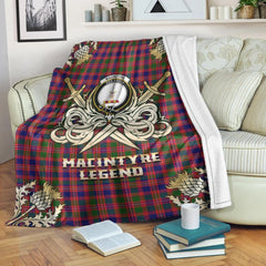 Clan MacIntyre Modern Tartan Gold Courage Symbol Blanket IV12 Clan MacIntyre Tartan Today   