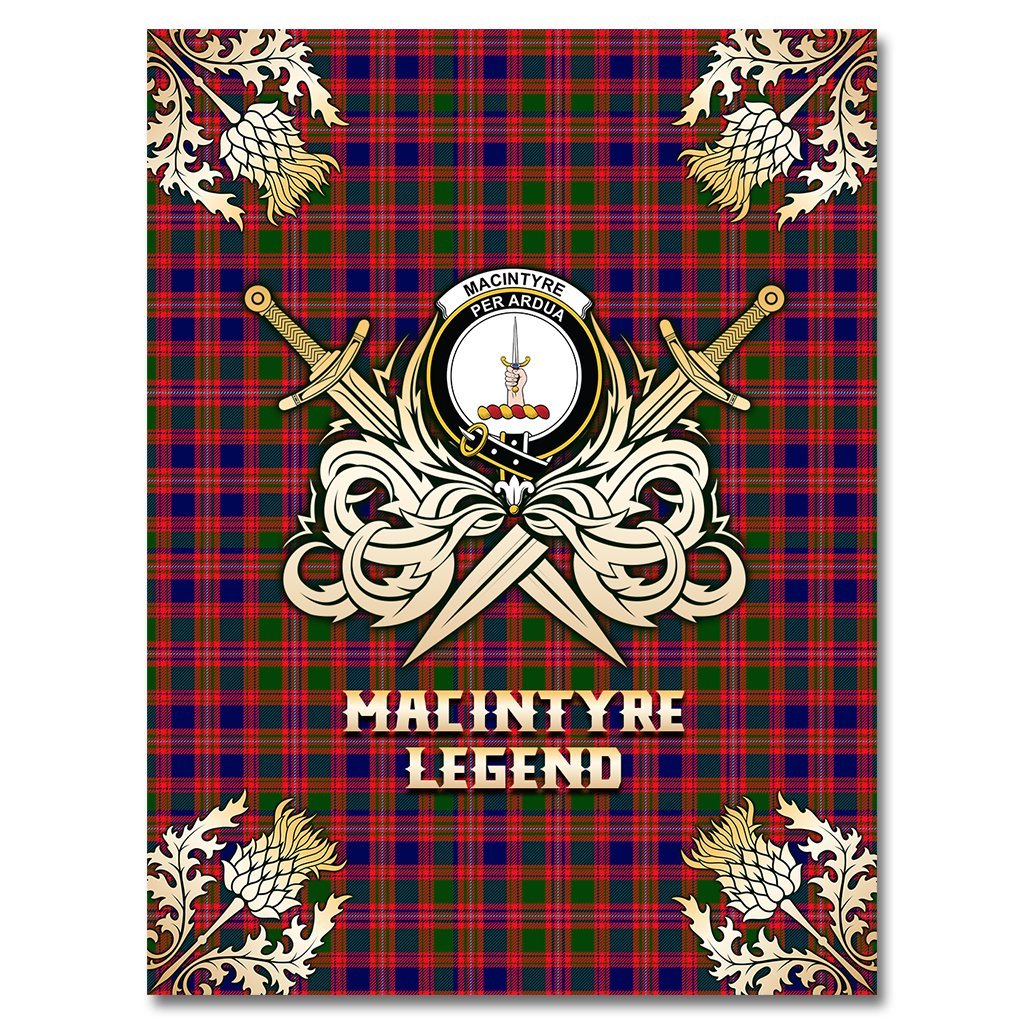Clan MacIntyre Modern Tartan Gold Courage Symbol Blanket IV12 Clan MacIntyre Tartan Today   