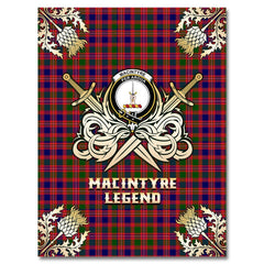 Clan MacIntyre Modern Tartan Gold Courage Symbol Blanket IV12 Clan MacIntyre Tartan Today   