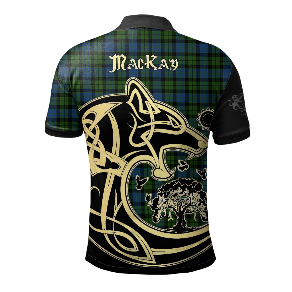 Clan MacKay Modern Tartan Polo Shirt Viking Wolf QD11 MacKay Modern Tartan Tartan Polo   