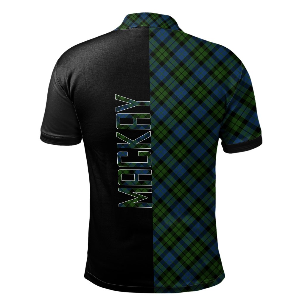 Clan MacKay Modern Tartan Polo Shirt Half of Me - Cross Style HL28 MacKay Modern Tartan Tartan Polo   