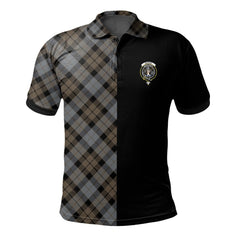 Clan MacKay Weathered Tartan Polo Shirt Half of Me - Cross Style WL92 MacKay Weathered Tartan Tartan Polo   