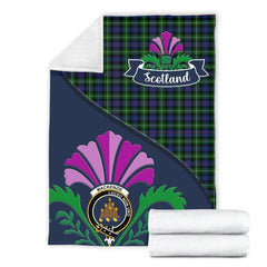 Clan MacKenzie Tartan Crest Premium Blanket Thistle Style IS76 Clan MacKenzie Clan MacKenzie   