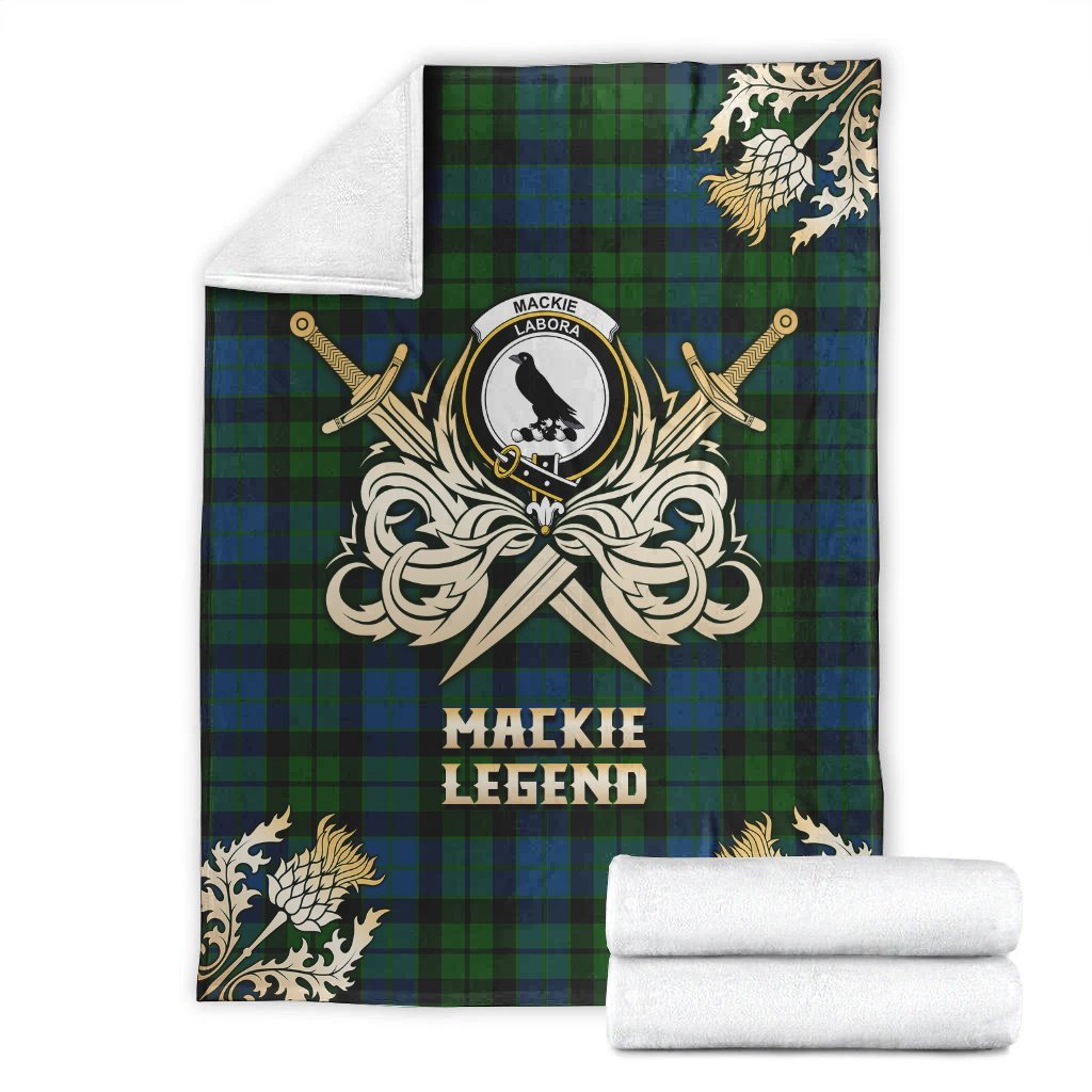 Clan MacKie Tartan Gold Courage Symbol Blanket NW78 Tartan Today