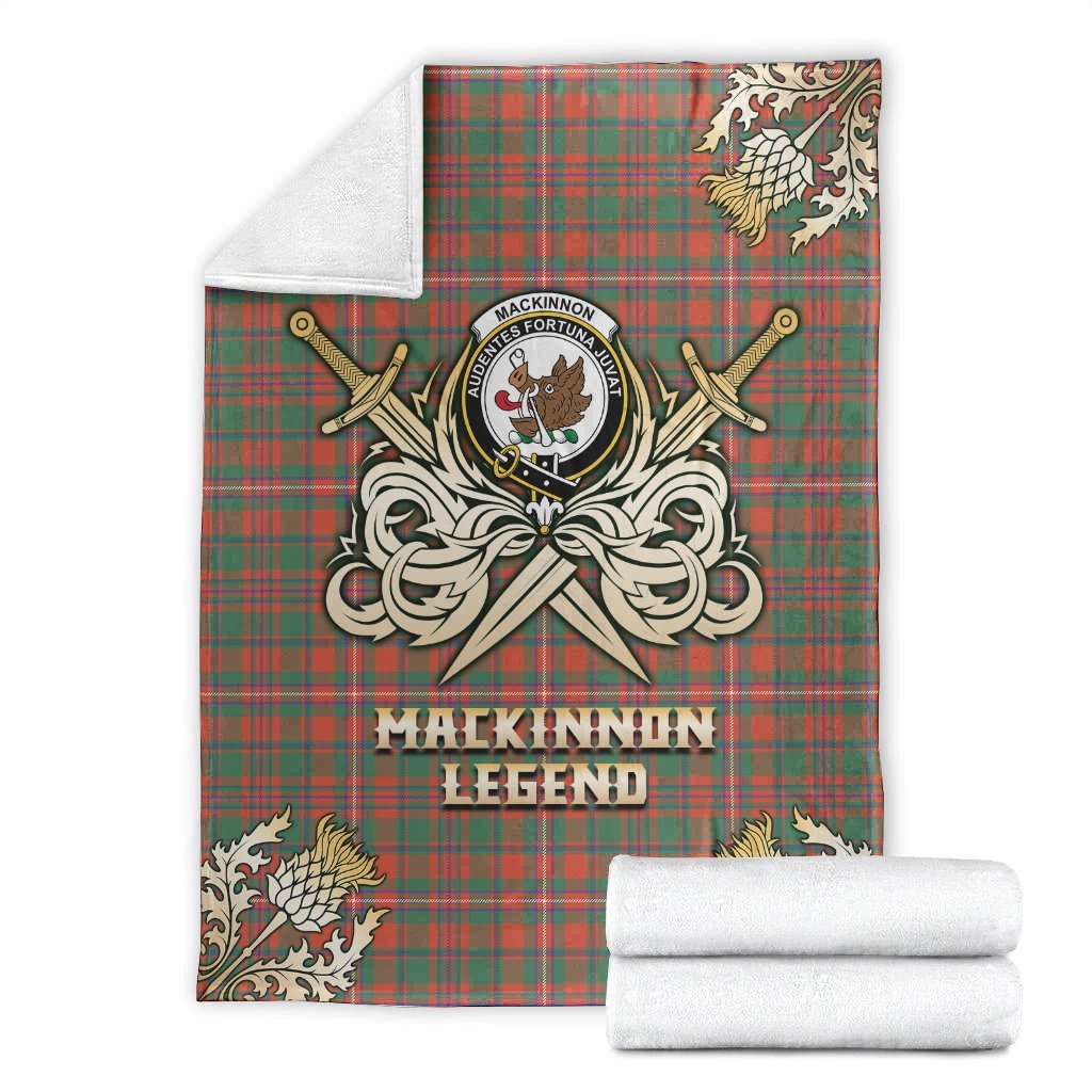 Clan MacKinnon Ancient Tartan Gold Courage Symbol Blanket QS11 Clan MacKinnon Tartan Today   
