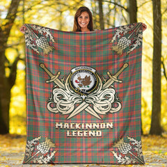 Clan MacKinnon Ancient Tartan Gold Courage Symbol Blanket QS11 Clan MacKinnon Tartan Today   