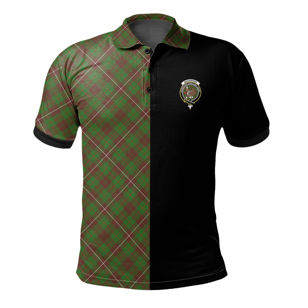 Clan MacKinnon Hunting Modern Tartan Polo Shirt Half of Me - Cross Style NS71 MacKinnon Hunting Modern Tartan Tartan Polo   