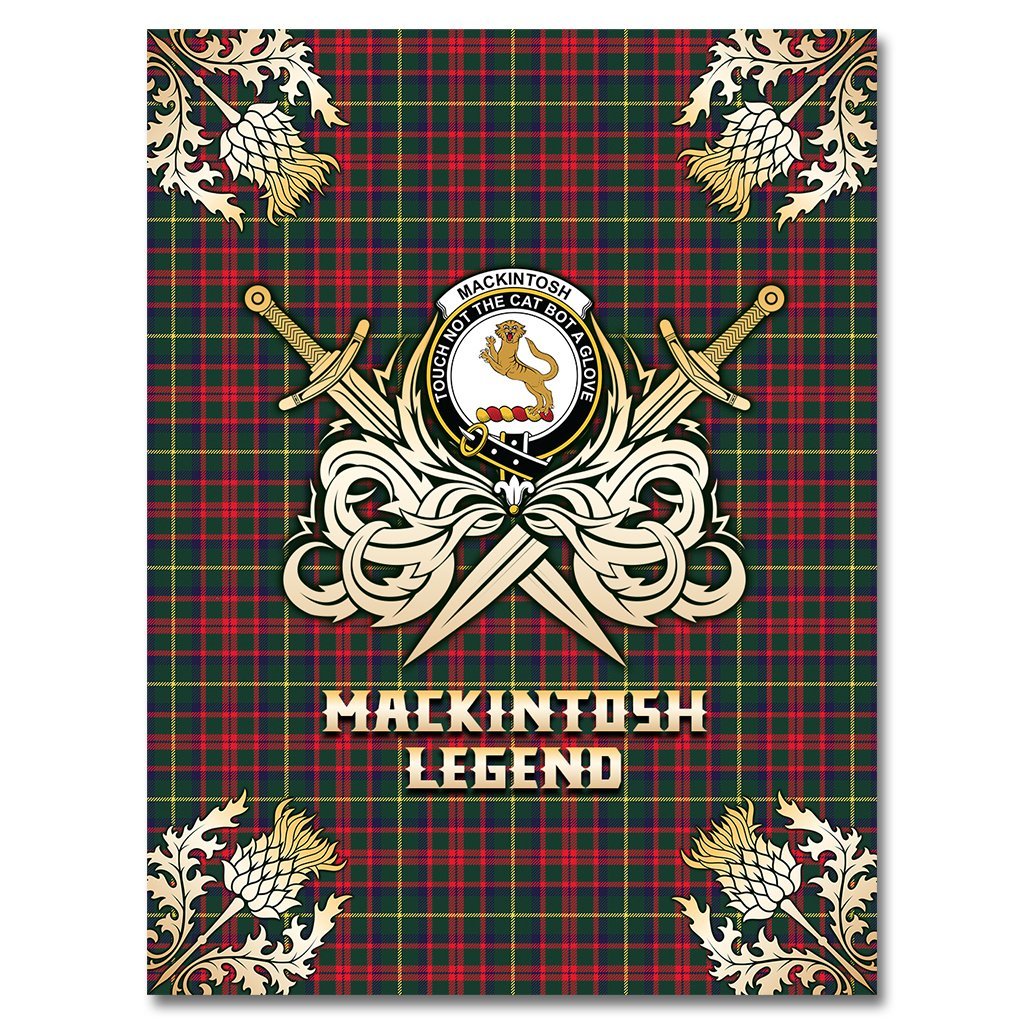 Clan MacKintosh Hunting Modern Tartan Gold Courage Symbol Blanket BJ83 Clan MacKintosh / MacIntosh Tartan Today   