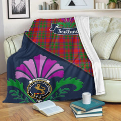 Clan MacKintosh Tartan Crest Premium Blanket Thistle Style ST69 Clan MacKintosh / MacIntosh Tartan Today   