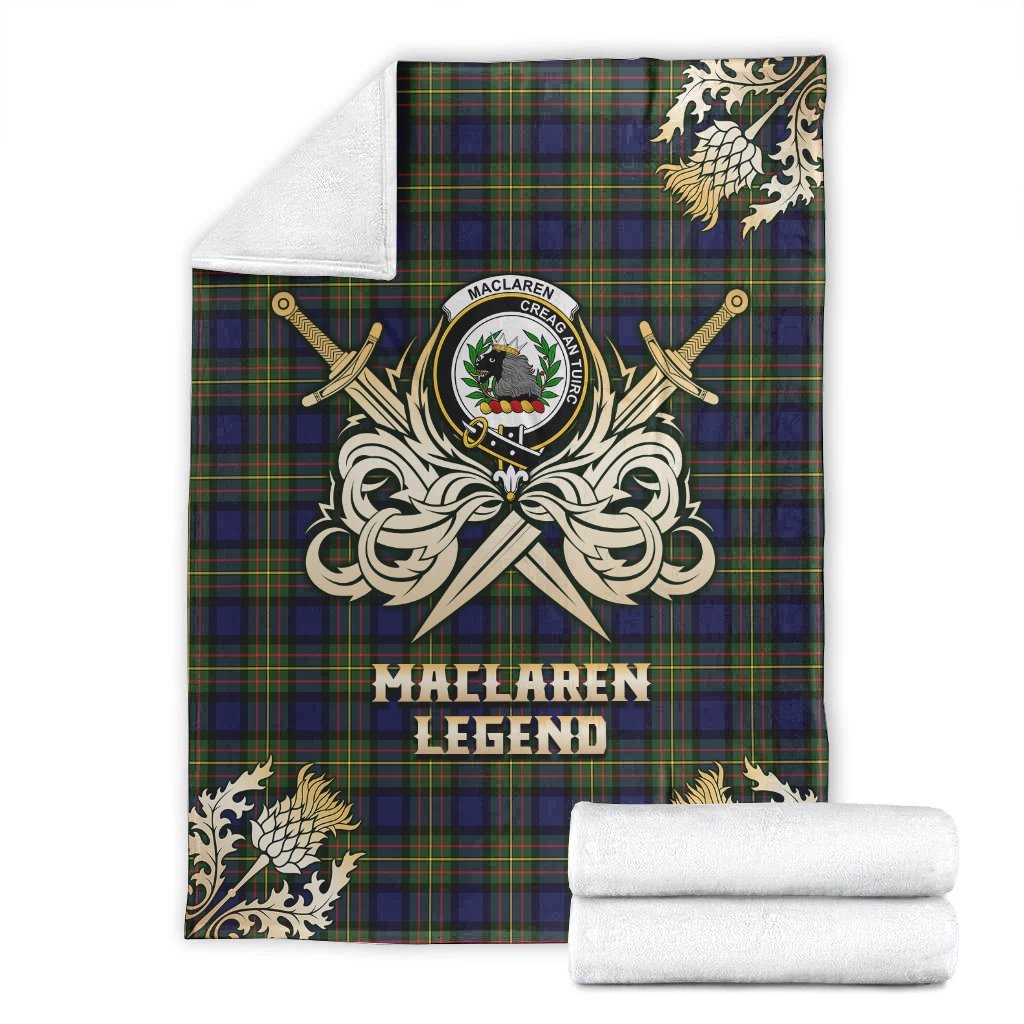 Clan MacLaren Modern Tartan Gold Courage Symbol Blanket VZ60 Clan Hall Tartan Today   