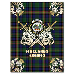 Clan MacLaren Modern Tartan Gold Courage Symbol Blanket VZ60 Clan Hall Tartan Today   